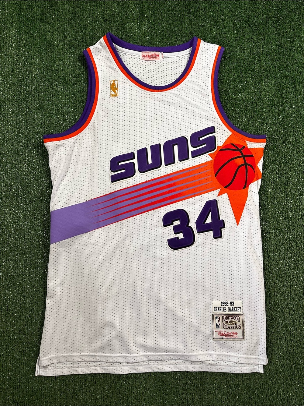 Charles Barkley Phoenix Suns White/Purple #34 Hardwood Classics Jersey
